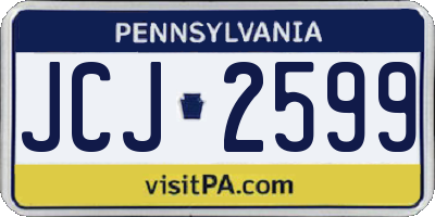 PA license plate JCJ2599