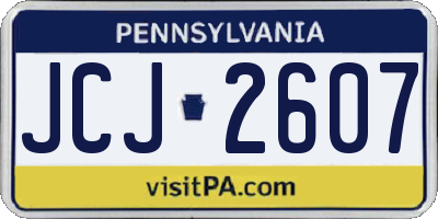 PA license plate JCJ2607