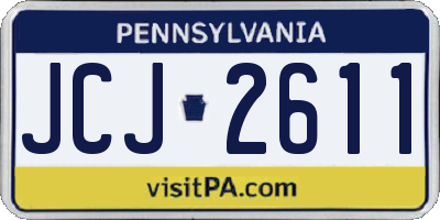 PA license plate JCJ2611