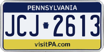 PA license plate JCJ2613