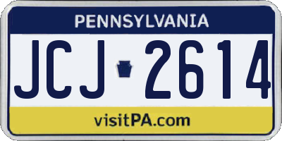 PA license plate JCJ2614