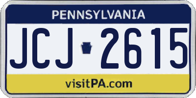 PA license plate JCJ2615