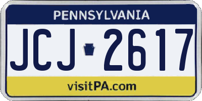 PA license plate JCJ2617