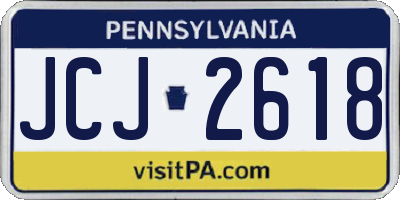 PA license plate JCJ2618
