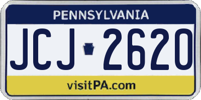 PA license plate JCJ2620
