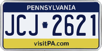 PA license plate JCJ2621