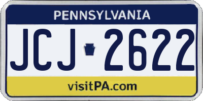 PA license plate JCJ2622