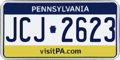 PA license plate JCJ2623