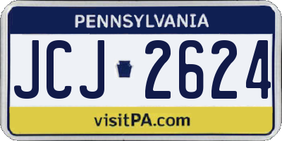 PA license plate JCJ2624