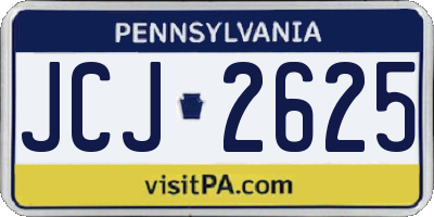 PA license plate JCJ2625