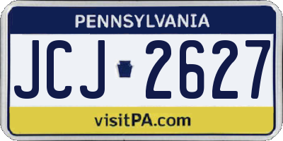PA license plate JCJ2627
