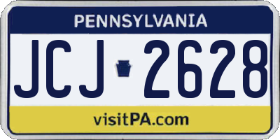 PA license plate JCJ2628