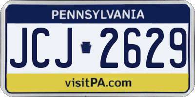 PA license plate JCJ2629