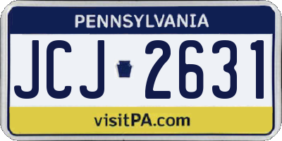 PA license plate JCJ2631