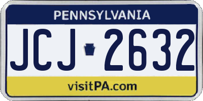 PA license plate JCJ2632