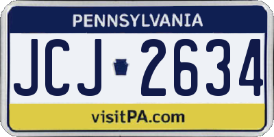 PA license plate JCJ2634
