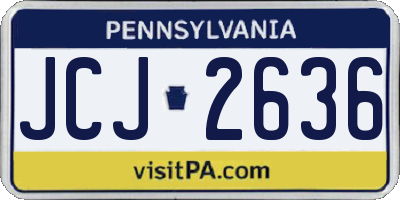 PA license plate JCJ2636