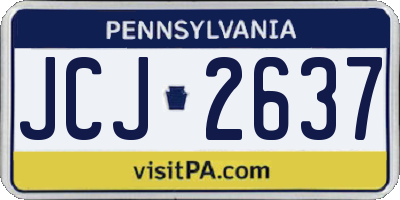PA license plate JCJ2637