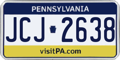 PA license plate JCJ2638