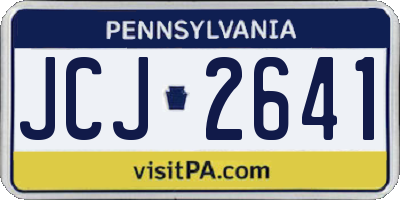 PA license plate JCJ2641