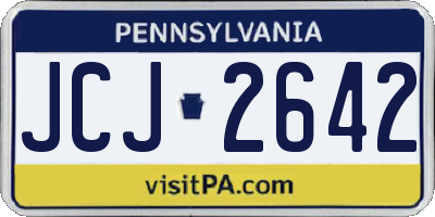 PA license plate JCJ2642