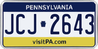 PA license plate JCJ2643