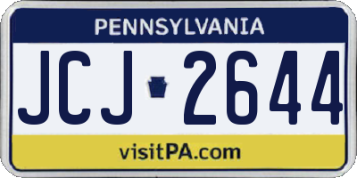 PA license plate JCJ2644