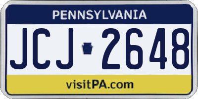 PA license plate JCJ2648