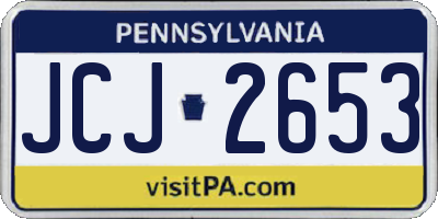 PA license plate JCJ2653