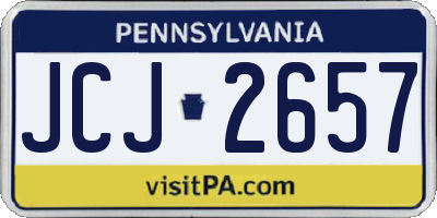 PA license plate JCJ2657