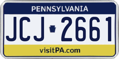 PA license plate JCJ2661