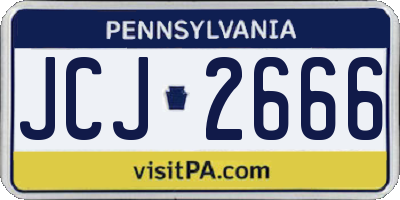 PA license plate JCJ2666
