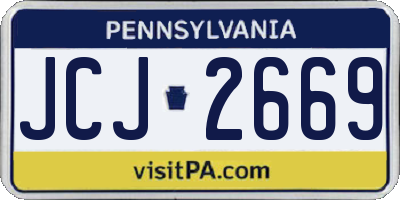 PA license plate JCJ2669