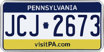 PA license plate JCJ2673
