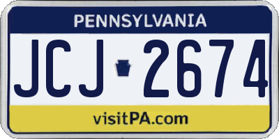 PA license plate JCJ2674