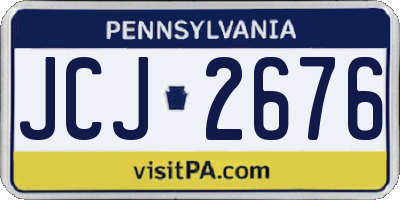 PA license plate JCJ2676