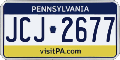 PA license plate JCJ2677