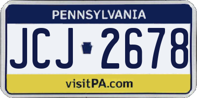 PA license plate JCJ2678