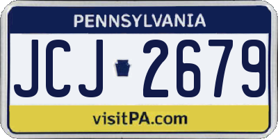 PA license plate JCJ2679