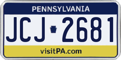 PA license plate JCJ2681