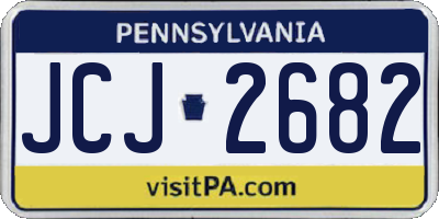 PA license plate JCJ2682