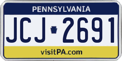 PA license plate JCJ2691