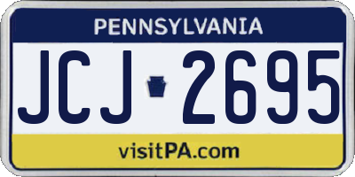 PA license plate JCJ2695