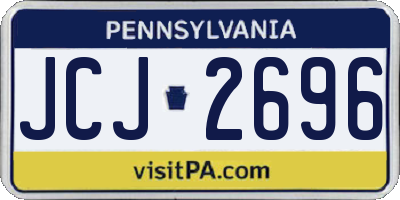 PA license plate JCJ2696