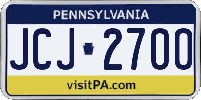 PA license plate JCJ2700