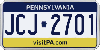 PA license plate JCJ2701