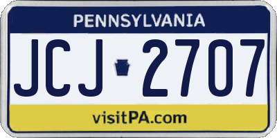 PA license plate JCJ2707