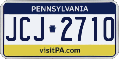 PA license plate JCJ2710