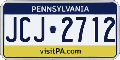 PA license plate JCJ2712