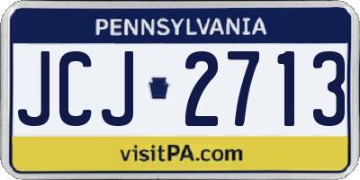 PA license plate JCJ2713